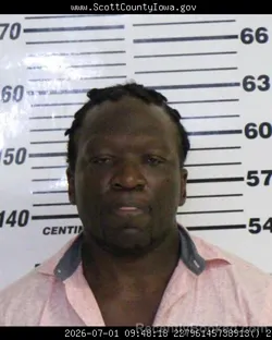 Mugshot of DARNELL ROBERT BONNER booked in Scott County, Iowa on July 1, 2026