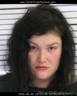 Mugshot of KAYCEE MARIE KALLENBERGER booked in Scott County, Iowa on June 30, 2026