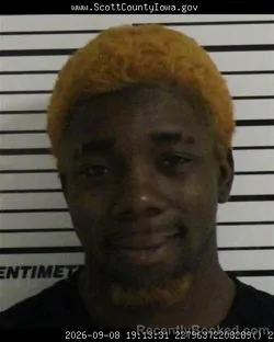 Mugshot of Detarius Jamere Smith booked in Scott County, Iowa on September 8, 2026