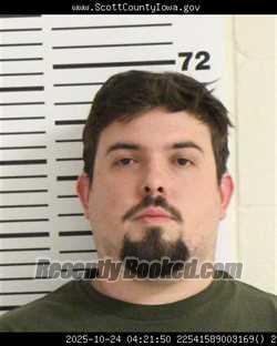 Mugshot of CLAYTON JAY GUFFEY booked in Scott County, Iowa on March 27, 2026