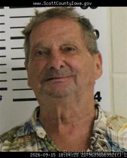 Mugshot of Robert Sherman Snyder booked in Scott County, Iowa on September 15, 2026