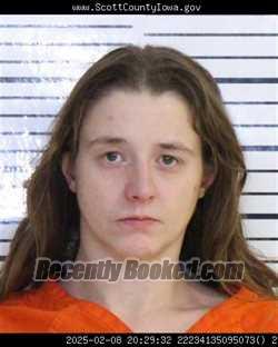 Mugshot of CHELSEA MAY BISHOP booked in Scott County, Iowa on May 13, 2026