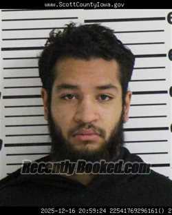 Booking photo from Scott County, Iowa