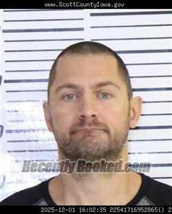 Booking photo from Scott County, Iowa