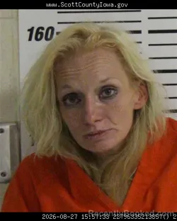Mugshot of Lea Dannette Reese booked in Scott County, Iowa on August 27, 2026