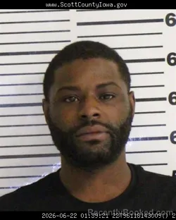 Mugshot of JAVONI MARCELIUS BUTLER booked in Scott County, Iowa on June 22, 2026