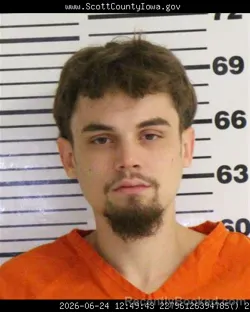 Mugshot of STEVEN CHRISTOPHER SMITH booked in Scott County, Iowa on June 24, 2026
