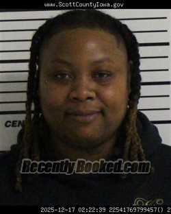 Booking photo from Scott County, Iowa