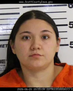 Mugshot of MARIAH NADINE MARTINEZ booked in Scott County, Iowa on June 20, 2026