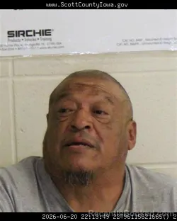 Mugshot of JOSE MARIA SALAZAR booked in Scott County, Iowa on June 20, 2026