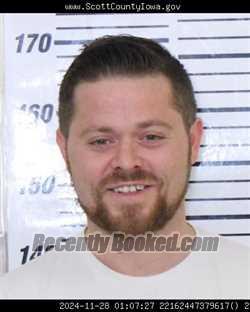 Mugshot of JESSE TROY JOSEPH GREEN booked in Scott County, Iowa on May 16, 2026