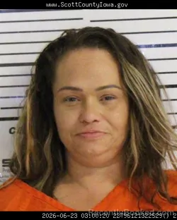 Mugshot of JANICE ELIZABETH CABANO booked in Scott County, Iowa on June 23, 2026