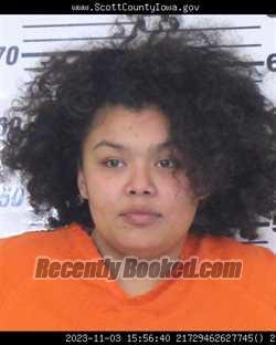 Mugshot of ANJALEY ALICEANDRA SULLIVAN booked in Scott County, Iowa on May 11, 2026