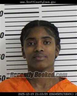 Booking photo from Scott County, Iowa