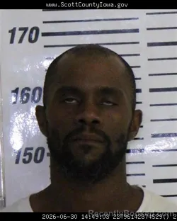 Mugshot of DARRYL DENNIS PARKER booked in Scott County, Iowa on June 30, 2026