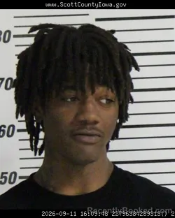 Mugshot of Taejon Jamarion Mcfulson booked in Scott County, Iowa on September 11, 2026