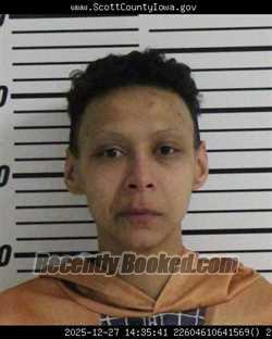 Booking photo from Scott County, Iowa