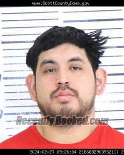 Booking photo from Scott County, Iowa