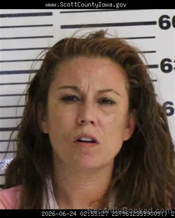 Mugshot of MADELYN KAY BEAZLEY booked in Scott County, Iowa on June 23, 2026