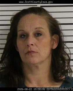 Mugshot of Lindsey Ann Golden booked in Scott County, Iowa on August 22, 2026