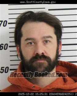 Booking photo from Scott County, Iowa