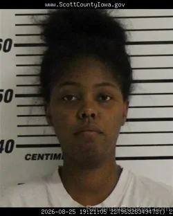 Mugshot of Yasmine Nicole Hare booked in Scott County, Iowa on August 25, 2026