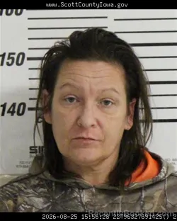 Mugshot of Amber Nicole Eagle booked in Scott County, Iowa on August 25, 2026