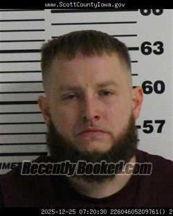Booking photo from Scott County, Iowa