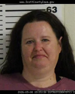 Mugshot of Christina Nicole Nelson booked in Scott County, Iowa on September 8, 2026