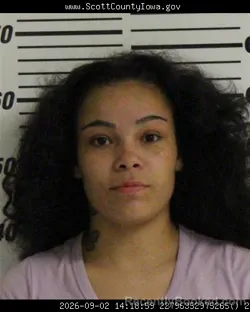 Mugshot of Nataviea Anayiah Brown booked in Scott County, Iowa on September 2, 2026