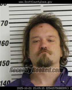 Booking photo from Scott County, Iowa