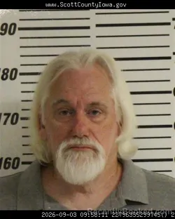 Mugshot of Stewart Glen Boyd booked in Scott County, Iowa on September 3, 2026