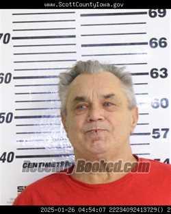 Mugshot of JAMES DOUGLAS RAY booked in Scott County, Iowa on June 5, 2026
