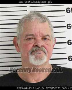 Mugshot of RONALD STEVEN RAYLS booked in Scott County, Iowa on March 27, 2026