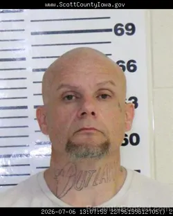 Mugshot of CARMON JOSEPH CASTILLO booked in Scott County, Iowa on July 6, 2026