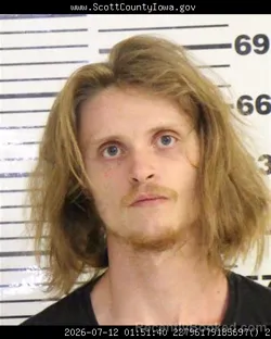 Mugshot of KEEGAN PAUL SHIPMAN booked in Scott County, Iowa on July 12, 2026