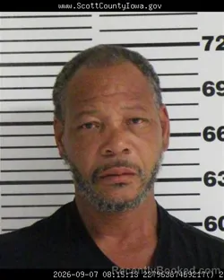 Mugshot of Dewayne Chandale Wilburn booked in Scott County, Iowa on September 7, 2026