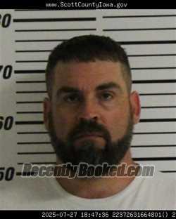 Mugshot of ANDREW DAVID STEVENS booked in Scott County, Iowa on April 25, 2026