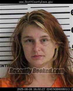 Mugshot of BRITTANY JOANN TRUDELL booked in Scott County, Iowa on April 26, 2026