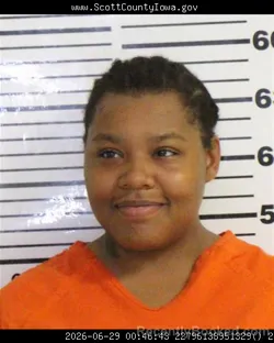 Mugshot of ANIJAH JANANI MARIE RANDOLPH booked in Scott County, Iowa on June 29, 2026