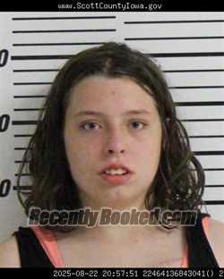 Mugshot of ELIZABETH KELLY MARIE LAURITZSON booked in Scott County, Iowa on May 5, 2026