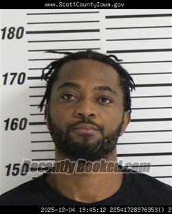 Booking photo from Scott County, Iowa