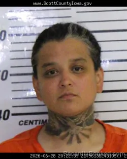 Mugshot of NANCY SALGADO BALLADARES booked in Scott County, Iowa on June 28, 2026
