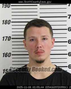 Mugshot of DYLAN PATRICK PASSNO booked in Scott County, Iowa on March 27, 2026