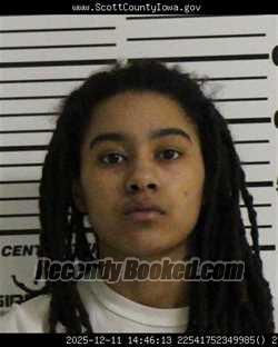 Mugshot of LAMYAH LESHAY WATSON booked in Scott County, Iowa on May 8, 2026