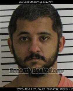 Booking photo from Scott County, Iowa