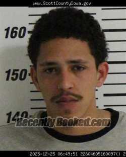 Booking photo from Scott County, Iowa