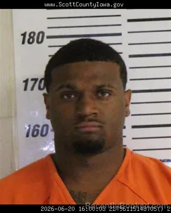 Mugshot of QUONTERRION MONTEZ ALIZE BROOKS booked in Scott County, Iowa on June 20, 2026