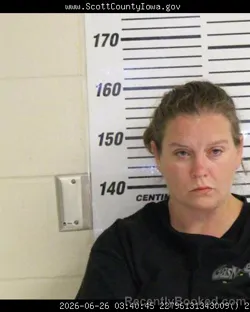 Mugshot of ESTHER DARLENE ROSENBOOM booked in Scott County, Iowa on June 26, 2026