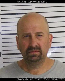 Mugshot of JEREMY ALLEN BARTENHAGEN booked in Scott County, Iowa on June 26, 2026